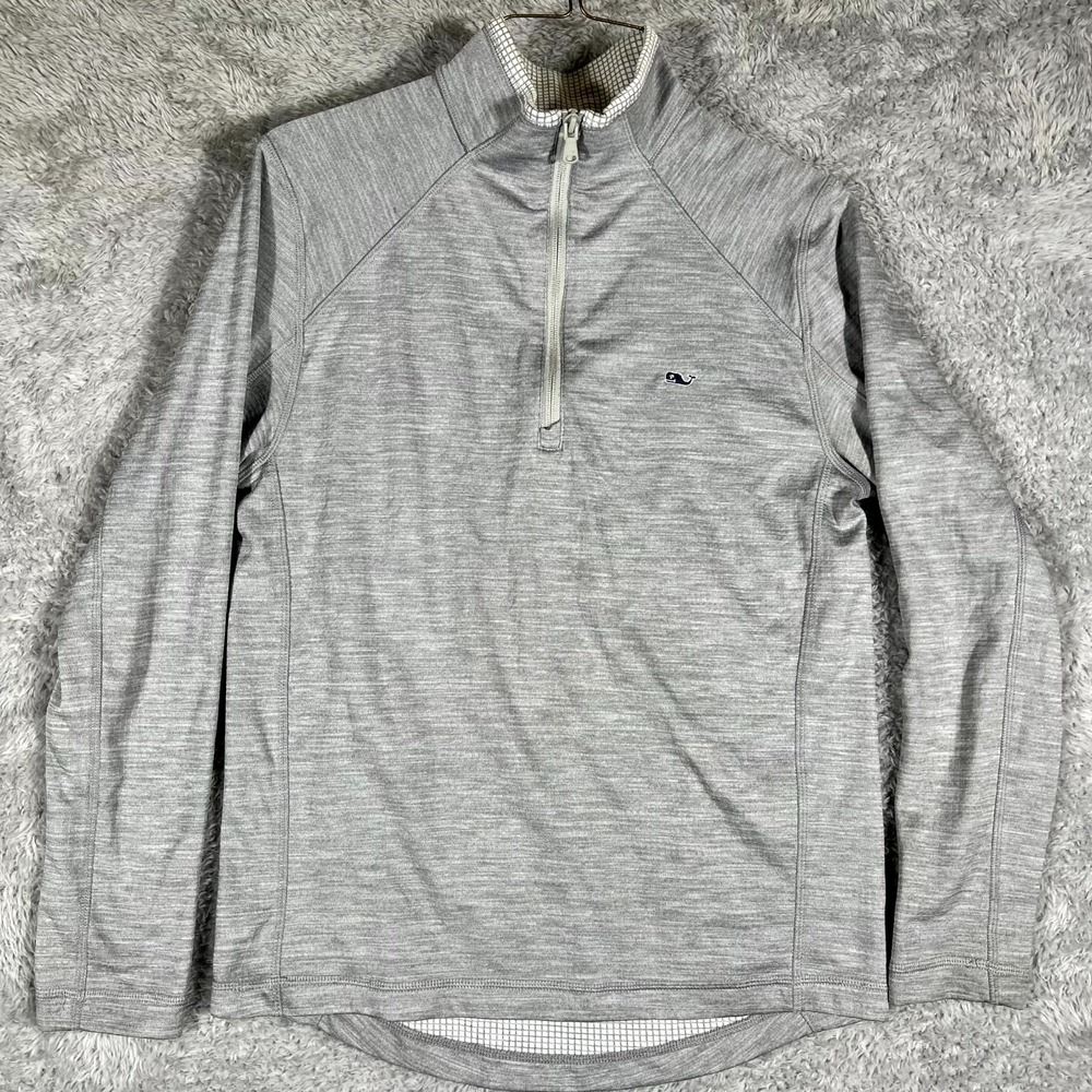 Vineyard Vines Custom Sankaty Performance Top Mens XS Heather Gray Quarter Zip